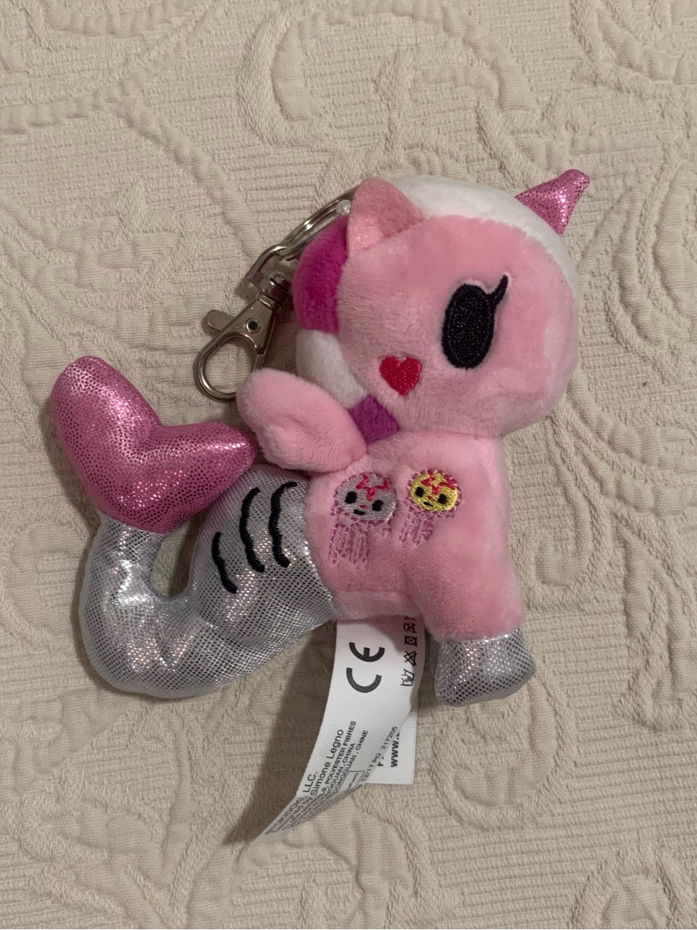 Tokidoki Pink Gelatina Mermicorno Small Collectible Plush Clip-On Keychain